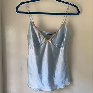 baby blue silk cami